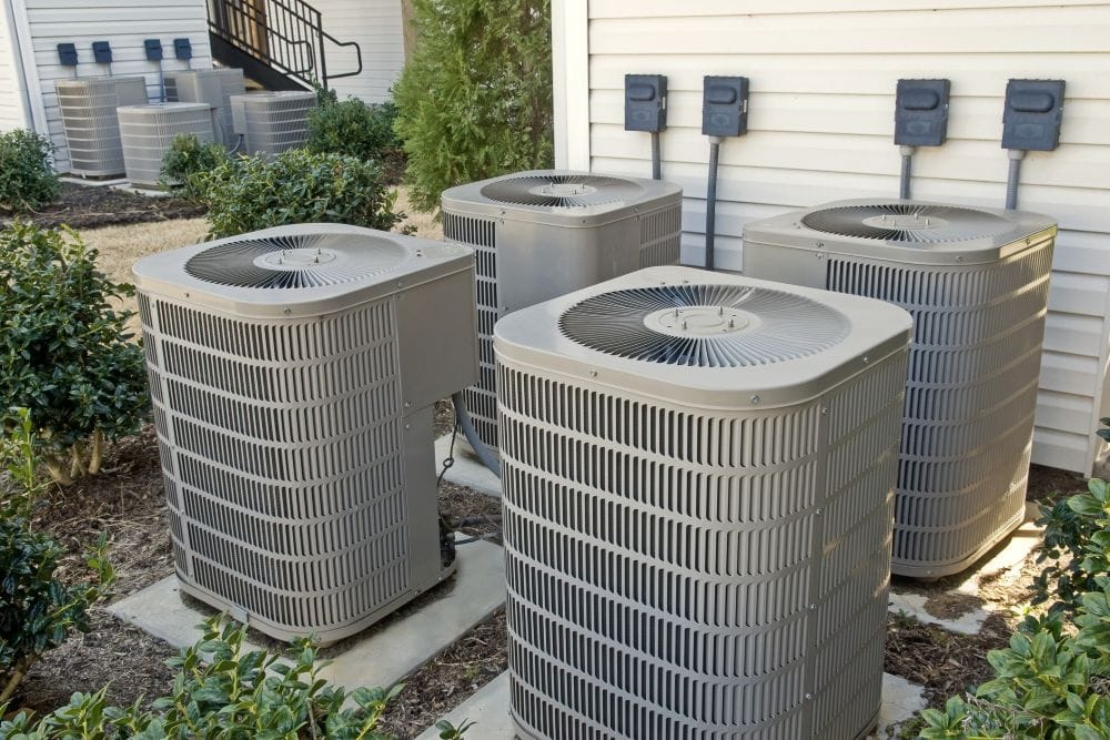 Four HVAC units.