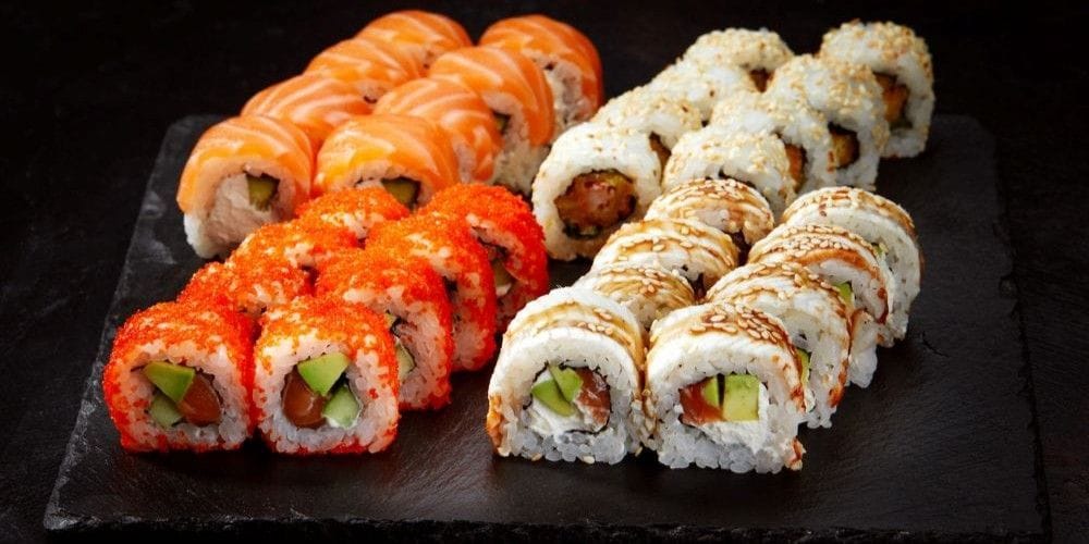 Sushi served at the table.