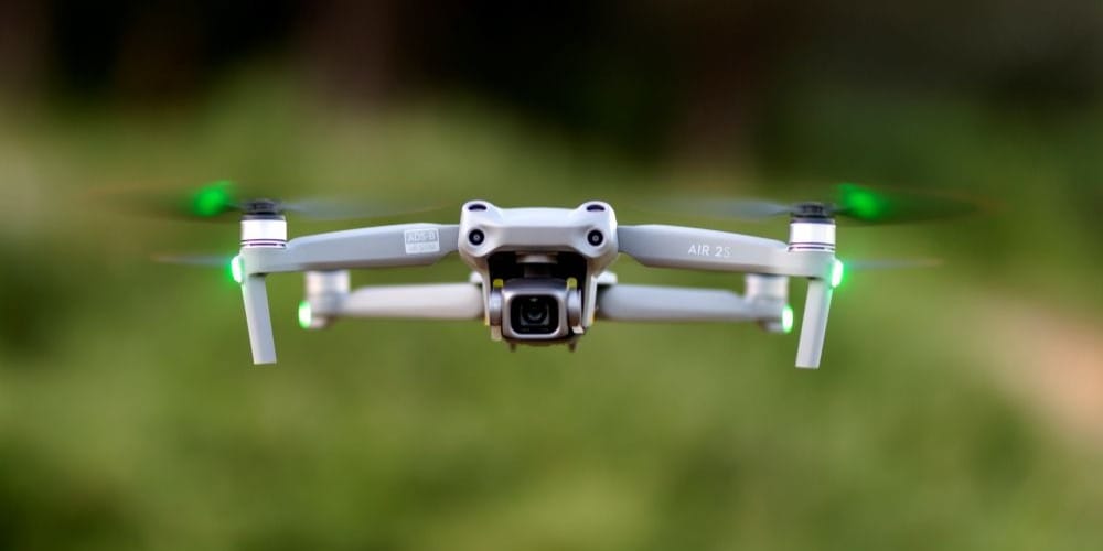 Aerial drone taking photos of residential properties.