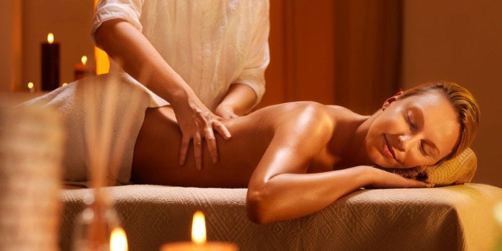 Woman getting a massage.