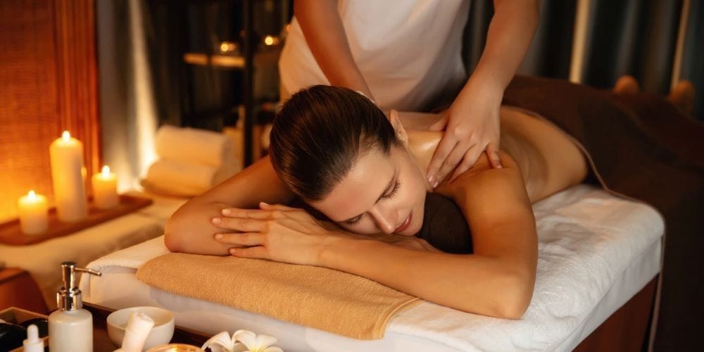 Woman getting a massage.