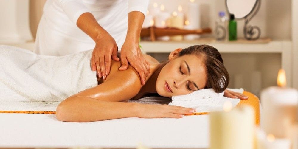 Woman getting a massage.