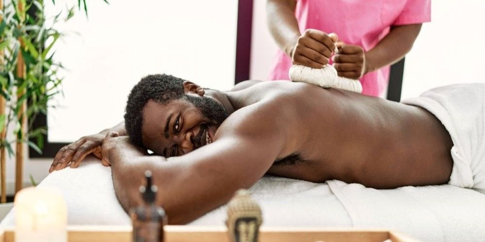 Man getting a massage.
