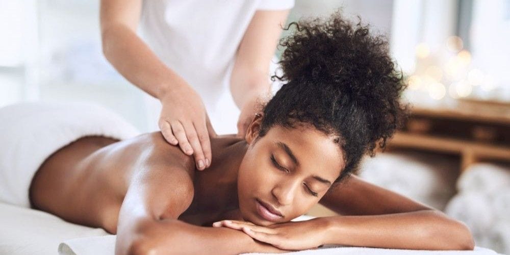 Woman getting a massage.