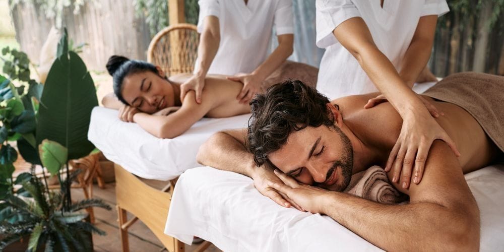 Couple getting a massage.