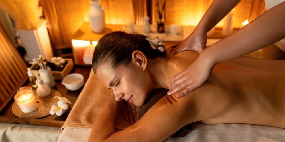 Woman getting a massage.