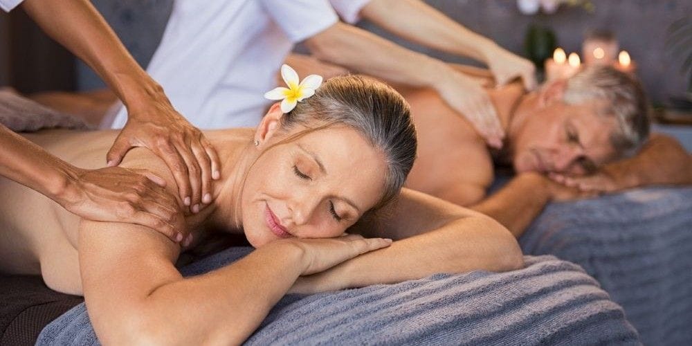 Couple getting a massage.