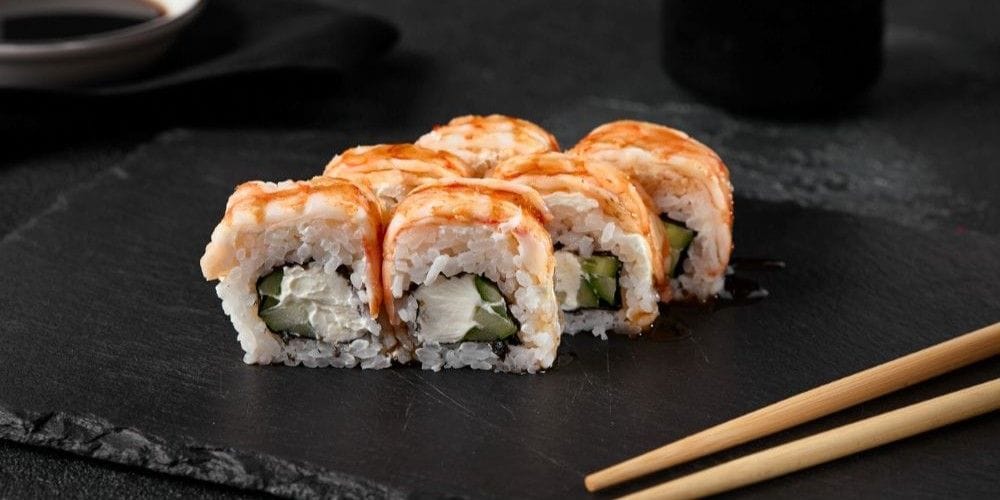 Sushi served at the table.
